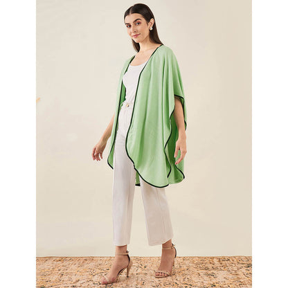 First Resort by Ramola Bachchan Tea Green Cashmere Cape