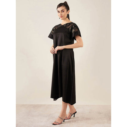 First Resort by Ramola Bachchan Black Sequin Embroidered Mid Length Dress
