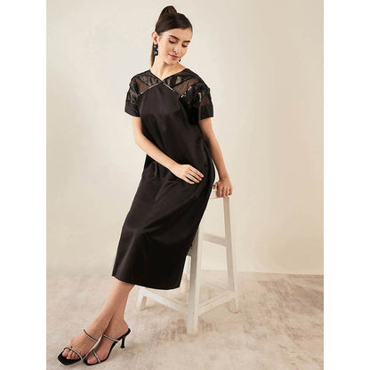 First Resort by Ramola Bachchan Black Sequin Embroidered Mid Length Dress