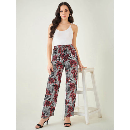 First Resort by Ramola Bachchan Red Baroque Animal Print Palazzo