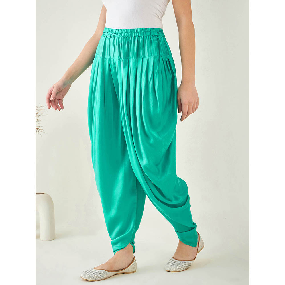 First Resort by Ramola Bachchan Turquoise Dhoti Pant