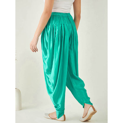 First Resort by Ramola Bachchan Turquoise Dhoti Pant