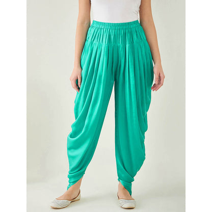 First Resort by Ramola Bachchan Turquoise Dhoti Pant