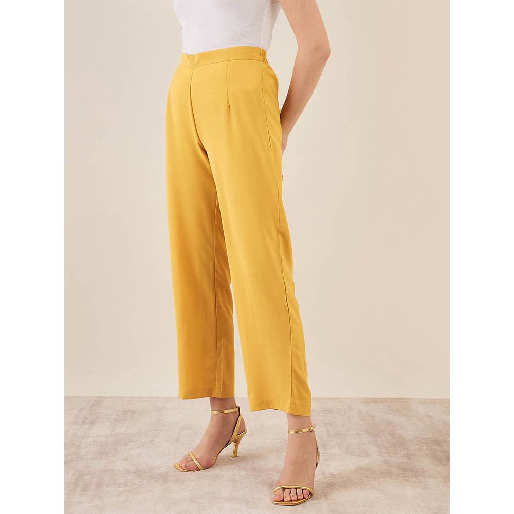 First Resort by Ramola Bachchan Mustard Straight Pant