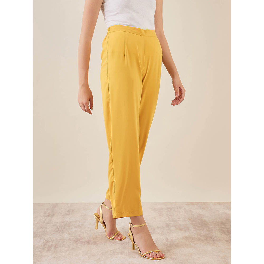 First Resort by Ramola Bachchan Mustard Straight Pant