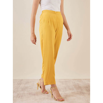 First Resort by Ramola Bachchan Mustard Straight Pant