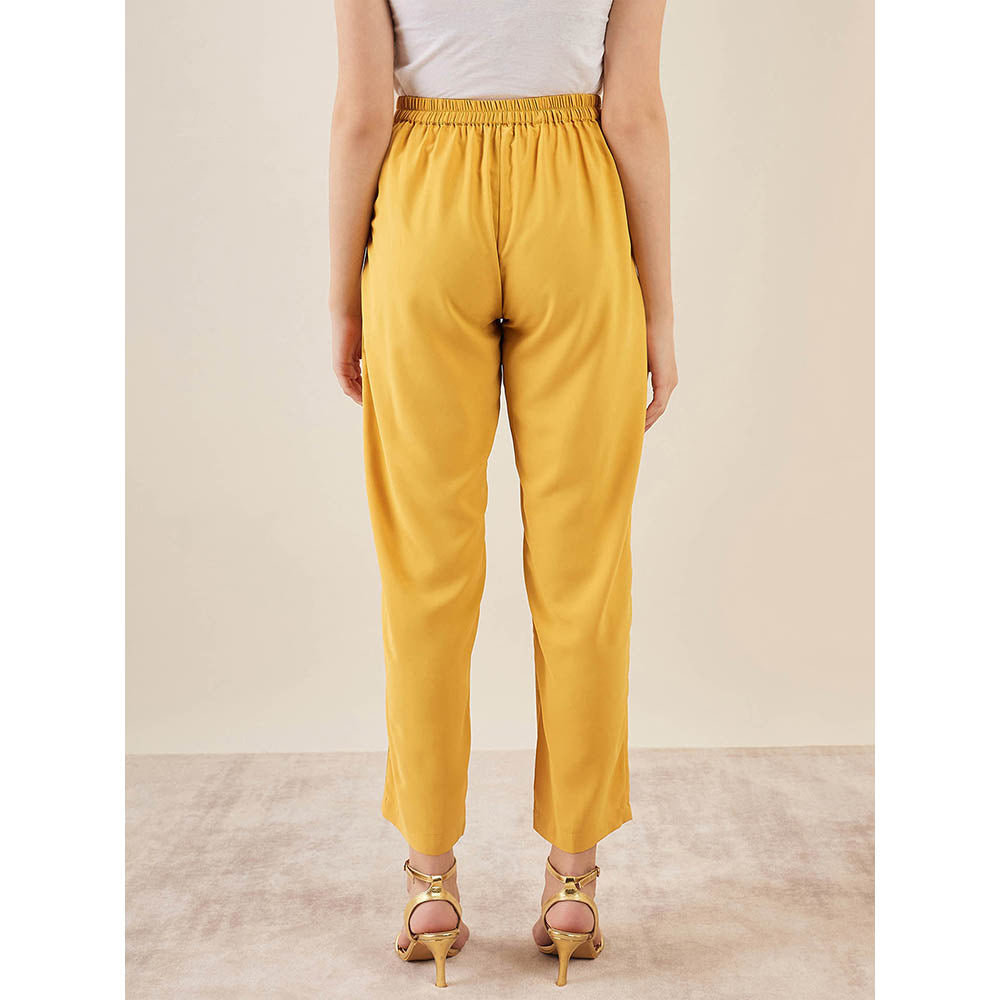 First Resort by Ramola Bachchan Mustard Straight Pant