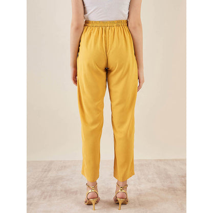 First Resort by Ramola Bachchan Mustard Straight Pant
