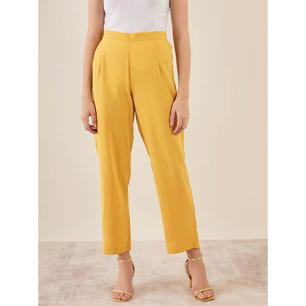 First Resort by Ramola Bachchan Mustard Straight Pant
