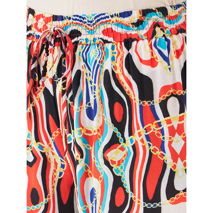 First Resort by Ramola Bachchan Black and Red Marine Wave Print Pant