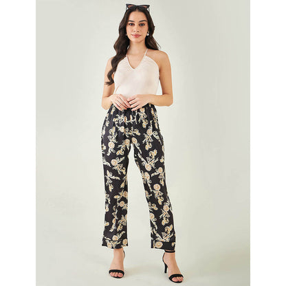First Resort by Ramola Bachchan Black Baroque Print Pant
