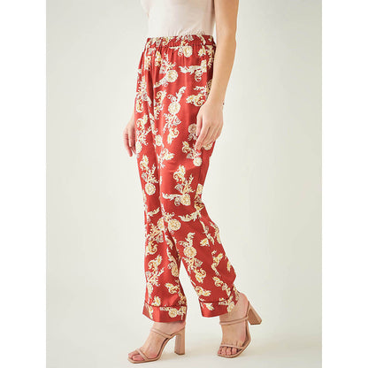 First Resort by Ramola Bachchan Red Baroque Print Pant