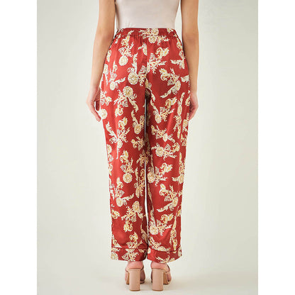 First Resort by Ramola Bachchan Red Baroque Print Pant