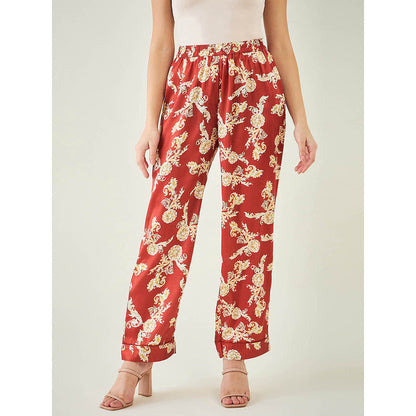 First Resort by Ramola Bachchan Red Baroque Print Pant