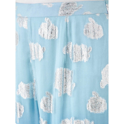First Resort by Ramola Bachchan Blue Ombre Lurex Straight Pant