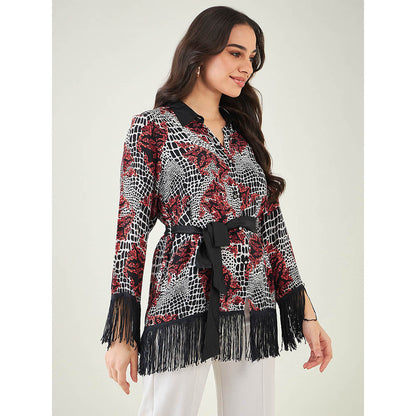 First Resort by Ramola Bachchan Black Baroque Animal Print Shirt (Set of 2)