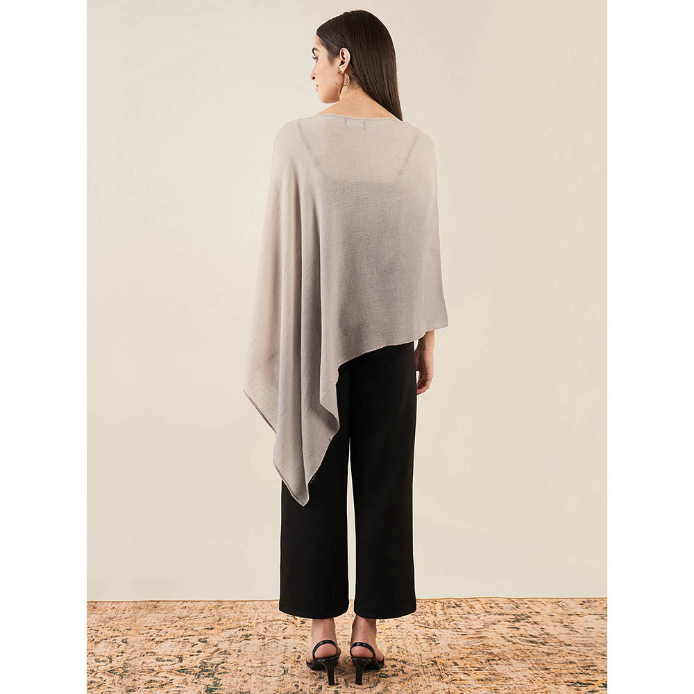 First Resort by Ramola Bachchan Beige Ombre Embellished Cashmere Poncho