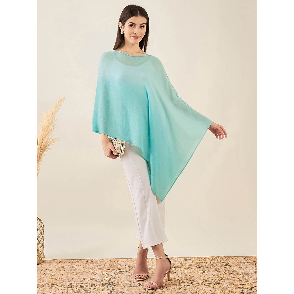 First Resort by Ramola Bachchan Mint Green Ombre Embellished Cashmere Poncho