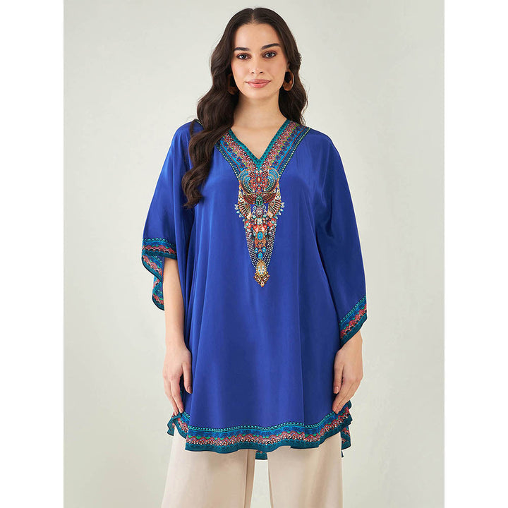 First Resort by Ramola Bachchan Blue Embellished Tunic
