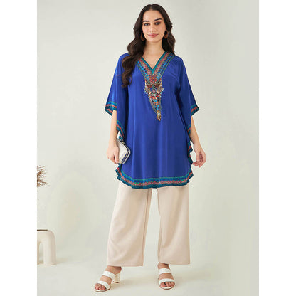 First Resort by Ramola Bachchan Blue Embellished Tunic