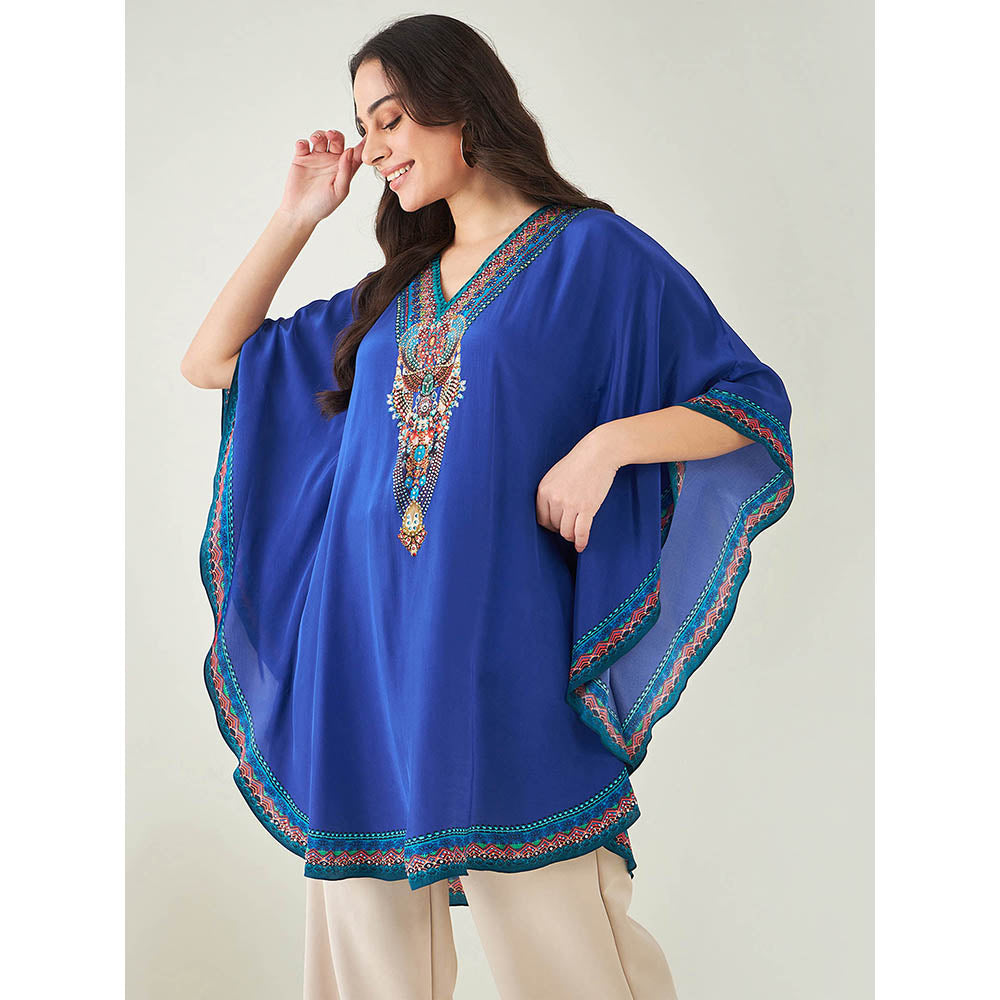First Resort by Ramola Bachchan Blue Embellished Tunic