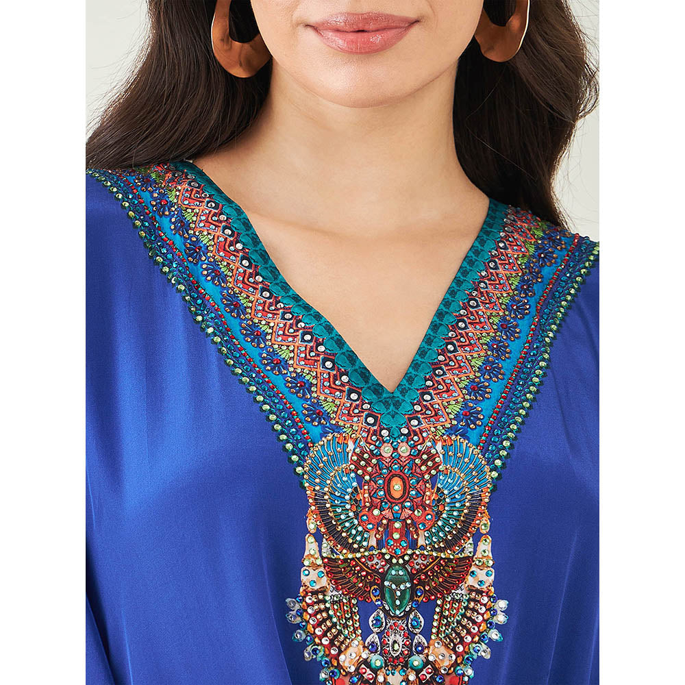First Resort by Ramola Bachchan Blue Embellished Tunic