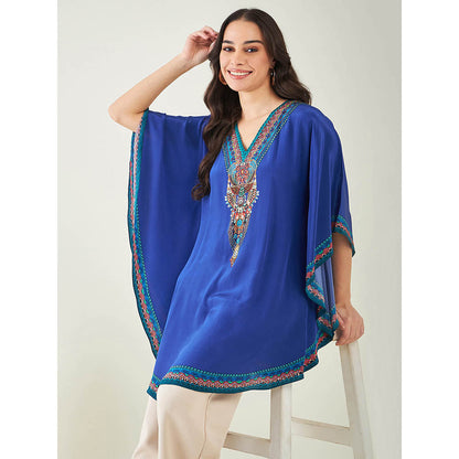 First Resort by Ramola Bachchan Blue Embellished Tunic