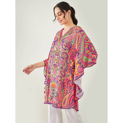 First Resort by Ramola Bachchan Rose Pink and Yellow Paisley Tunic