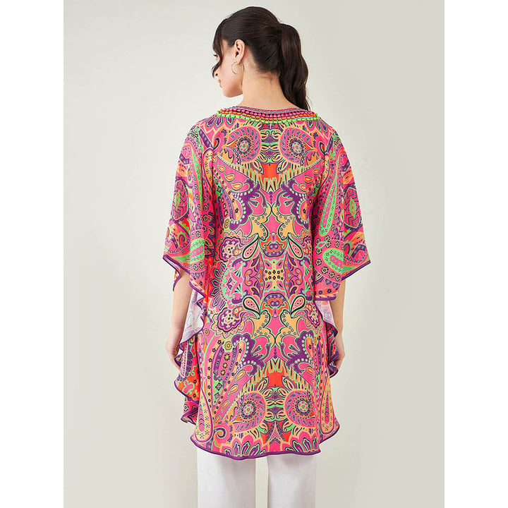 First Resort by Ramola Bachchan Rose Pink and Yellow Paisley Tunic