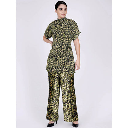 First Resort by Ramola Bachchan Forest Green Camouflage Print Top