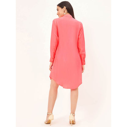 First Resort by Ramola Bachchan Pink Silk Shirt Dress
