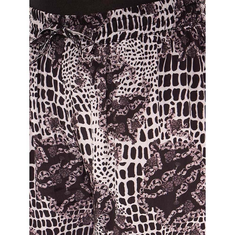 First Resort by Ramola Bachchan Black and White Baroque Animal Print Pant