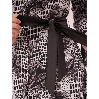 First Resort by Ramola Bachchan Black and White Baroque Animal Print Co-Ord (Set of 3)