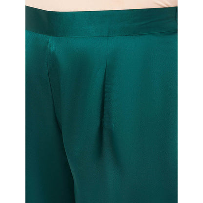 First Resort by Ramola Bachchan Teal Embellished Satin Co-Ord (Set of 2)