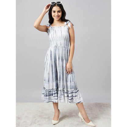 First Resort by Ramola Bachchan Smocking Midi Dress