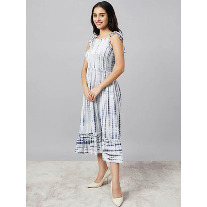 First Resort by Ramola Bachchan Smocking Midi Dress