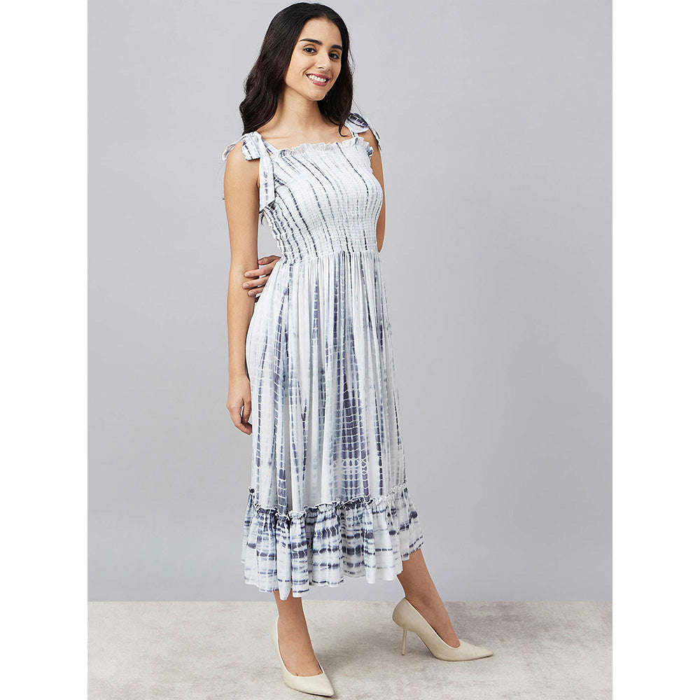 First Resort by Ramola Bachchan Smocking Midi Dress