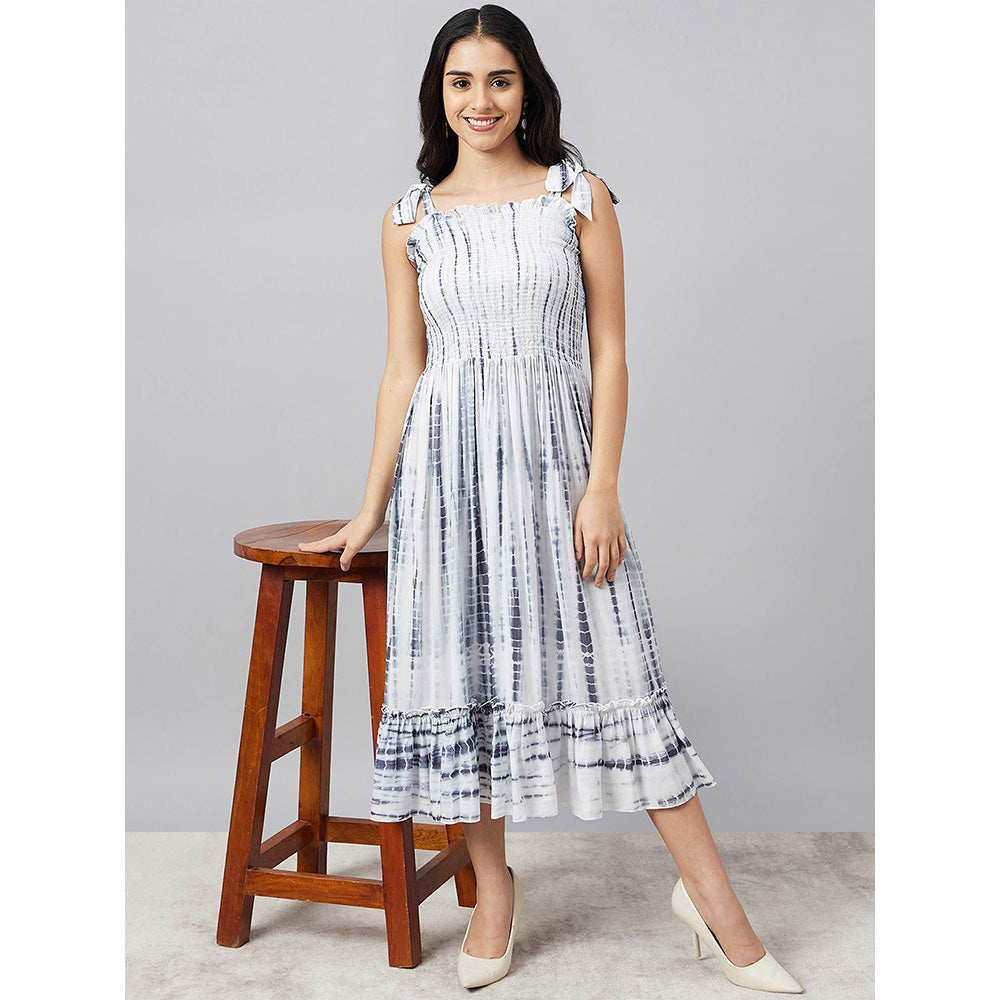 First Resort by Ramola Bachchan Smocking Midi Dress