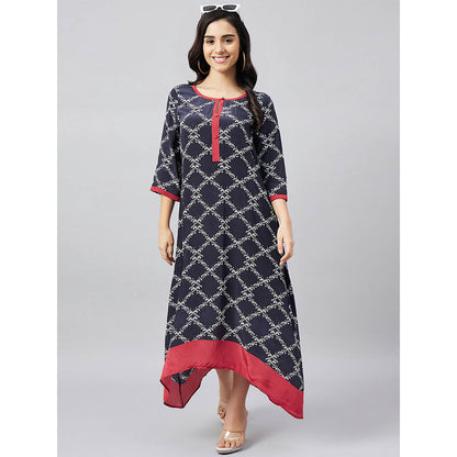 First Resort by Ramola Bachchan Baroque Print Midi Dress