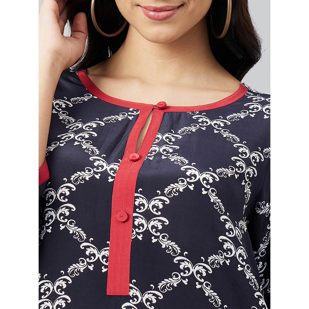 First Resort by Ramola Bachchan Baroque Print Midi Dress