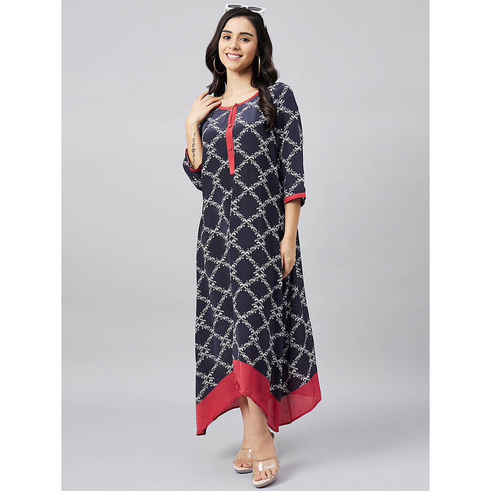 First Resort by Ramola Bachchan Baroque Print Midi Dress