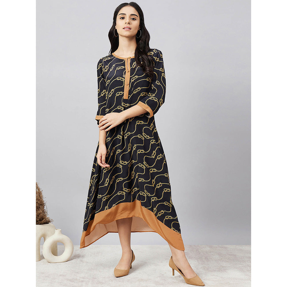 First Resort by Ramola Bachchan Nautical Print Midi Dress