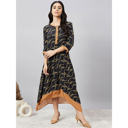 First Resort by Ramola Bachchan Nautical Print Midi Dress