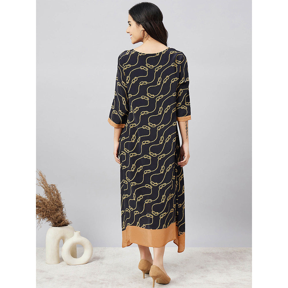 First Resort by Ramola Bachchan Nautical Print Midi Dress
