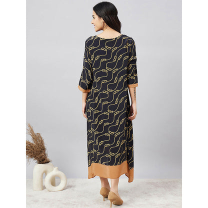 First Resort by Ramola Bachchan Nautical Print Midi Dress