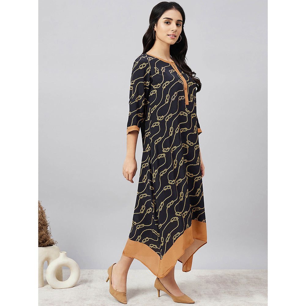 First Resort by Ramola Bachchan Nautical Print Midi Dress