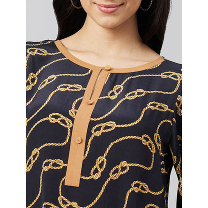 First Resort by Ramola Bachchan Nautical Print Midi Dress