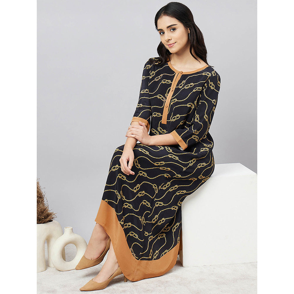 First Resort by Ramola Bachchan Nautical Print Midi Dress