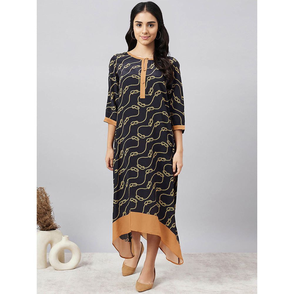 First Resort by Ramola Bachchan Nautical Print Midi Dress