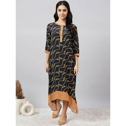 First Resort by Ramola Bachchan Nautical Print Midi Dress